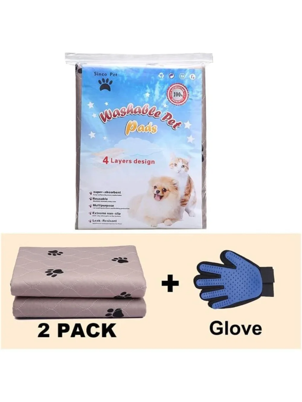 Reusable Waterproof Puppy Pads - Super Absorbent Large Dog Pee Mat, Washable